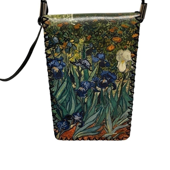 Vintage Boho mini Crossbody Shoulder bag green floral embroidered handcrafted - Picture 7 of 9